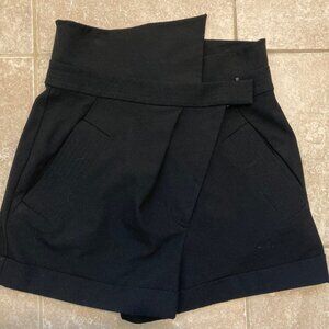 ALICE + OLIVIA Chad Asymmetrical Short, Black, Size 0